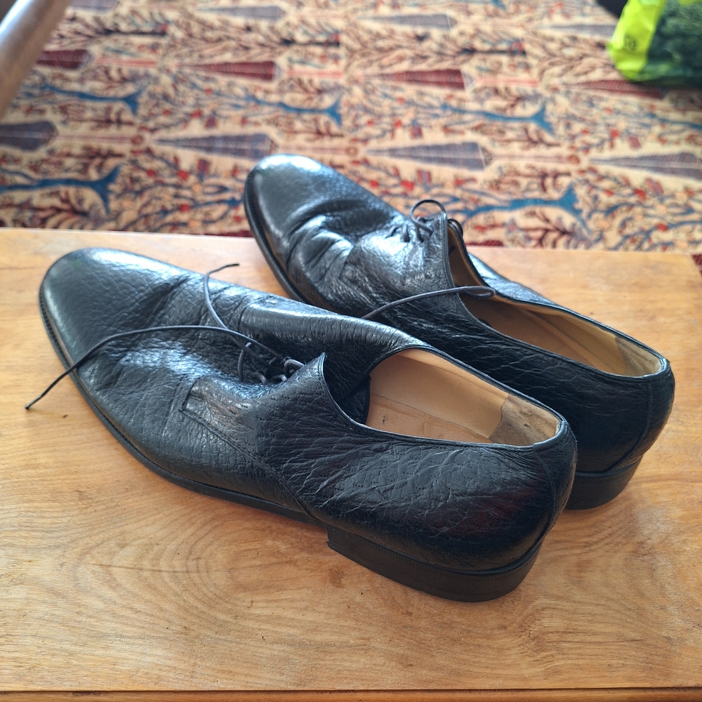 Moreschi Black Leather Oxfords